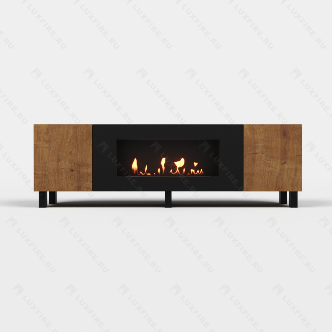 Тумба универсальная Lux Fire "Байкал Н" 1600, ножки, дуб вотан, с биокамином 900 по цене 69 248 руб.