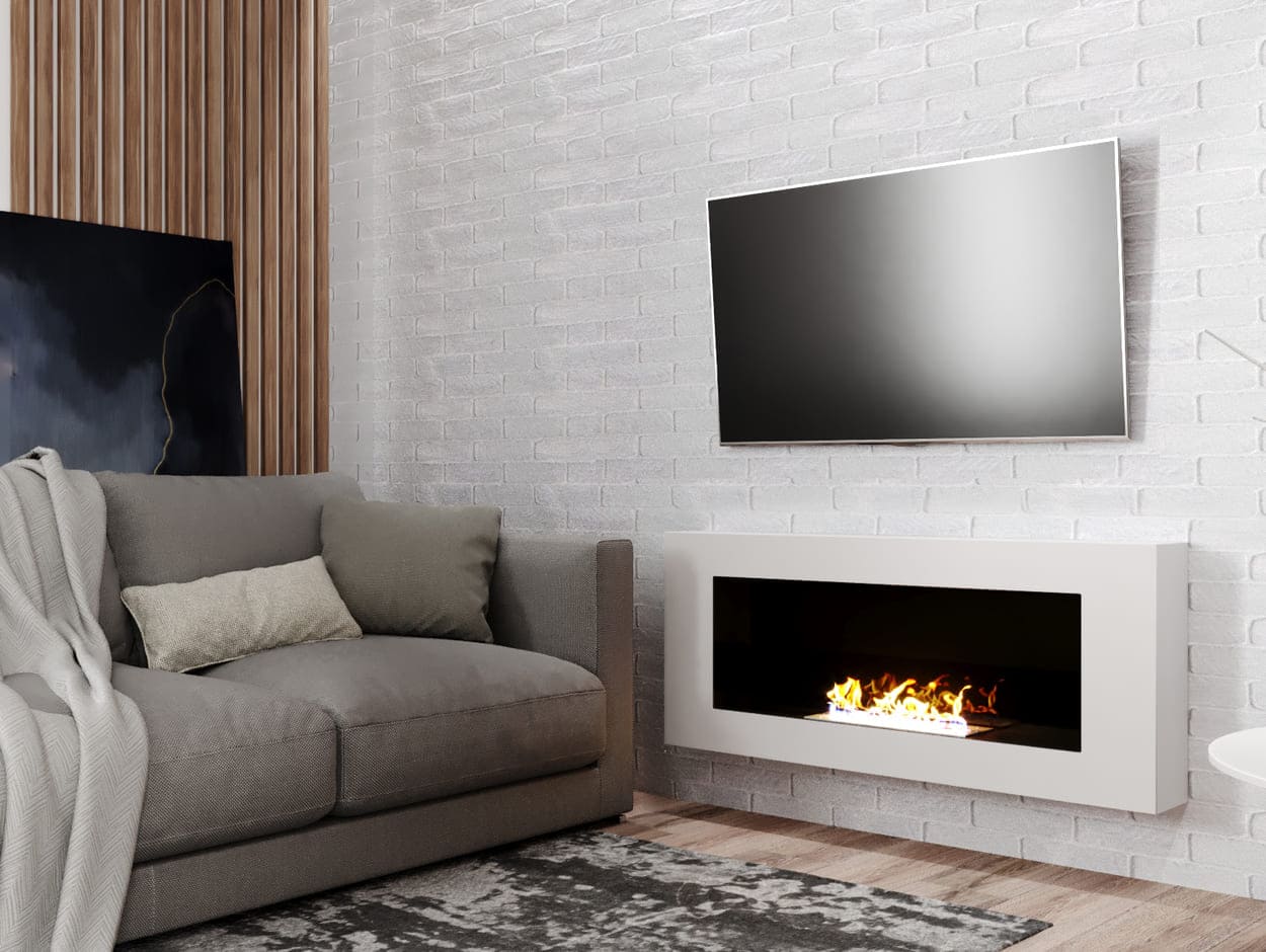 Биокамин "Русский огонь" Лайт Бланк 1200N с декоративным стеклом (стемалитом) по цене 30 650 руб.