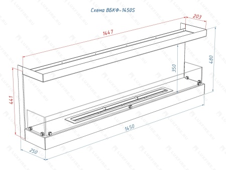 Встроенный биокамин Lux Fire Фронтальный 1450 S Встроенный биокамин Lux Fire Фронтальный 1450 S по цене 71 390 руб.