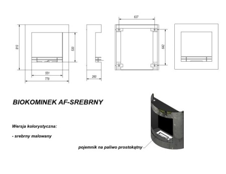 Биокамин Kratki AF стальной по цене 