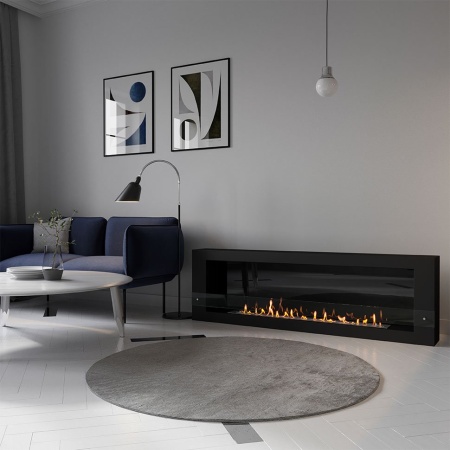 Биокамин SteelHeat WALL  LONG 1800 черный, стекло по цене 76 020 руб.